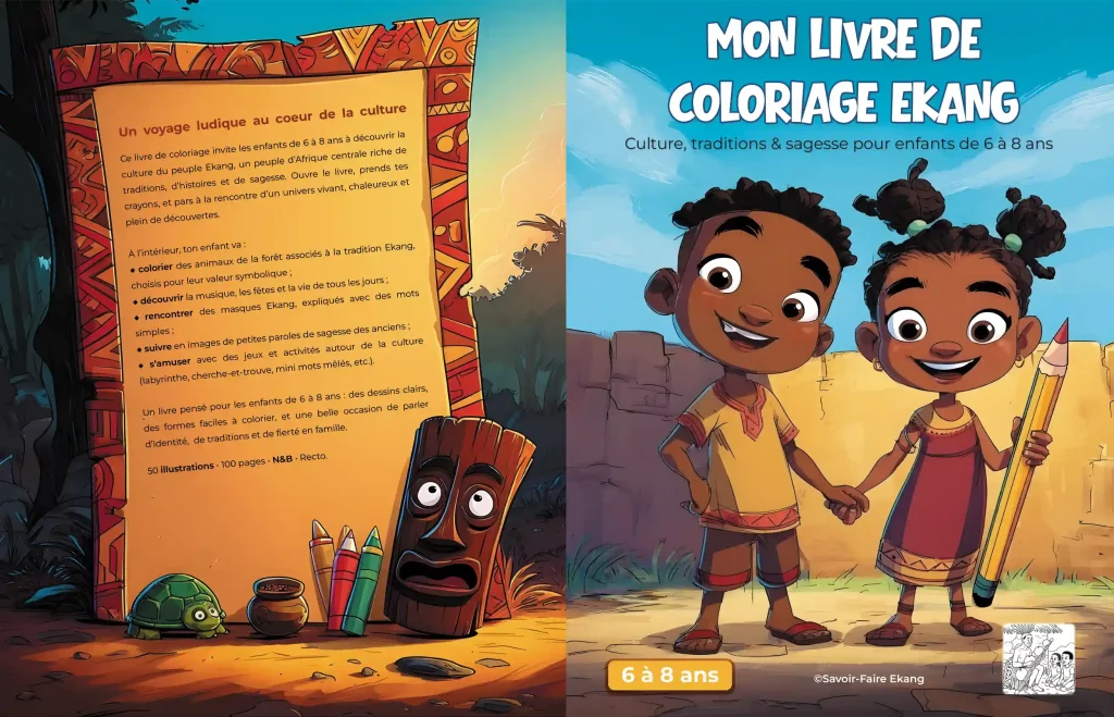 Couverture livre de coloriage Ekang