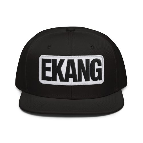 Snapback Hat EKANG logo blanc-noir