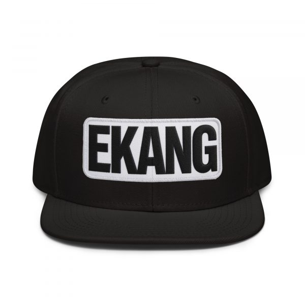 Snapback Hat EKANG logo blanc-noir
