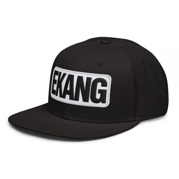 Snapback Hat EKANG logo blanc-noir