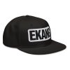Snapback Hat EKANG logo blanc-noir
