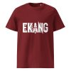 unisex-organic-cotton-t-shirt-burgundy-front-699f4825dc91a.jpg T-shirt unisexe coton biologique logo Ekang blanc
