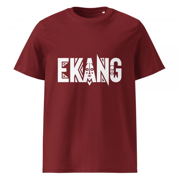 unisex-organic-cotton-t-shirt-burgundy-front-699f4825dc91a.jpg T-shirt unisexe coton biologique logo Ekang blanc