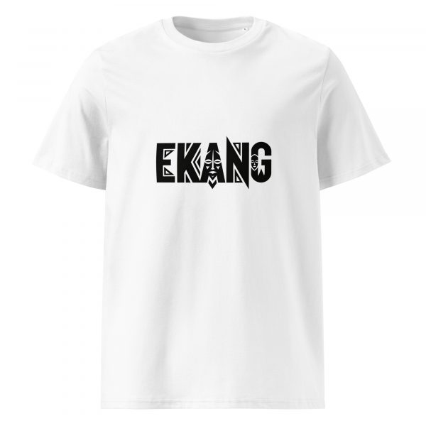 unisex-organic-cotton-t-shirt-white-front-69a0410e6d290.jpg T-shirt unisexe coton biologique logo Ekang noir